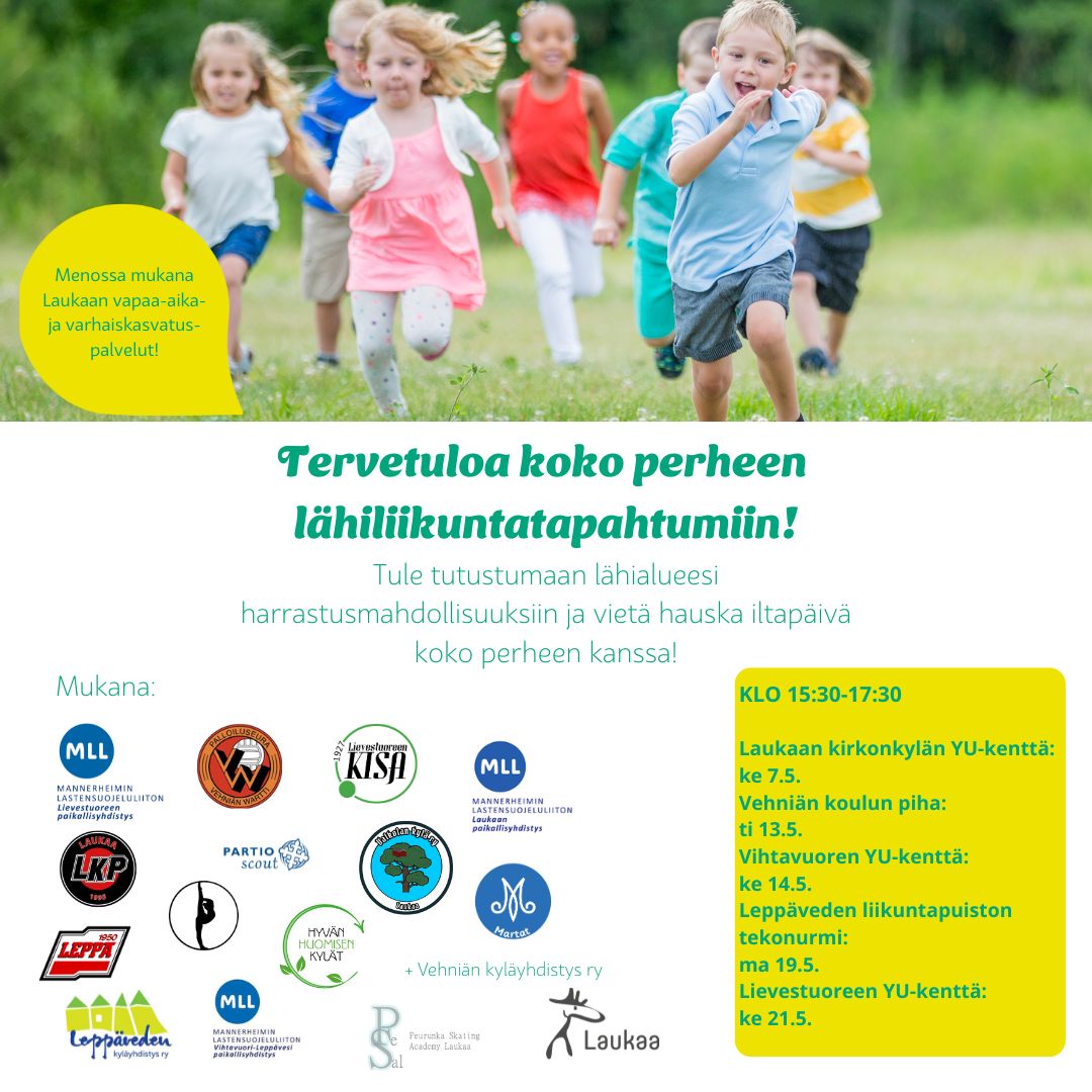 Lähiliikuntatapahtumat mainos-juliste (Instagram-postaus)